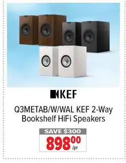 2001 Audio Video KEF Q3METAB/W/WAL 2-Way Bookshelf HiFi Speakers offer