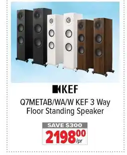 2001 Audio Video KEF Q7METAB/WA/W 3 Way Floor Standing Speaker offer