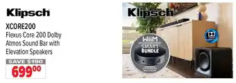 2001 Audio Video KLIPSCH XCORE200 Flexus Core 200 Dolby Atmos Sound Bar with Elevation Speakers offer