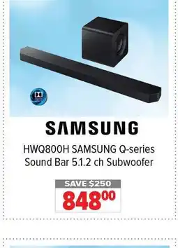 2001 Audio Video SAMSUNG HWQ800H Q-series Sound Bar 5.1.2 ch Subwoofer offer