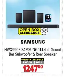 2001 Audio Video SAMSUNG HWQ990F 11.1.4 ch Sound Bar Subwoofer & Rear Speaker offer