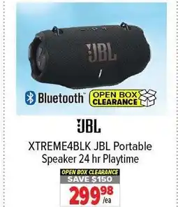 2001 Audio Video JBL XTREME4BLK Portable Speaker 24 hr Playtime offer