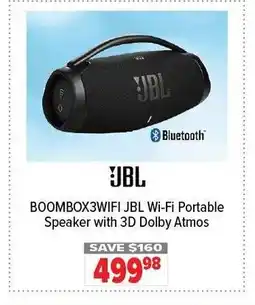2001 Audio Video JBL BOOMBOX3WIFI Wi-Fi Portable Speaker with 3D Dolby Atmos offer