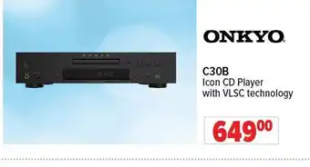 2001 Audio Video ONKYO C30B Icon CD Player with VLSC technology offer