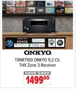2001 Audio Video ONKYO TXNR7100 ONKYO 9.2 Ch. THX Zone 3 Receiver offer