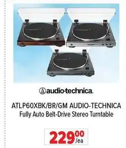 2001 Audio Video AUDIO-TECHNICA ATLP60XBK/BR/GM Fully Auto Belt-Drive Stereo Turntable offer