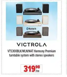 2001 Audio Video VICTROLA VTS300BLK/WLN/NAT Harmony Premium turntable system with stereo speakers offer