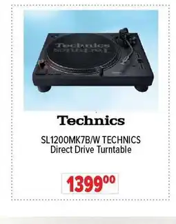 2001 Audio Video TECHNICS SL1200MK7B/W Direct Drive Turntable offer