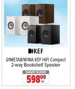 2001 Audio Video KEF Q1METAB/W/WA HiFi Compact 2-way Bookshelf Speaker offer