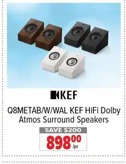2001 Audio Video KEF Q8METAB/W/WAL HiFi Dolby Atmos Surround Speakers offer