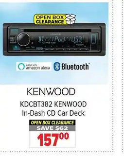 2001 Audio Video KENWOOD KDCBT382 In-Dash CD Car Deck offer