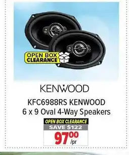 2001 Audio Video KENWOOD KFC6988RS 6 x 9 Oval 4-Way Speakers offer