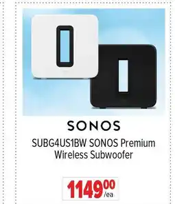 2001 Audio Video SONOS SUBG4US1BW Premium Wireless Subwoofer offer