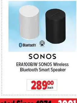 2001 Audio Video SONOS ERA100B/W Wireless Bluetooth Smart Speaker offer
