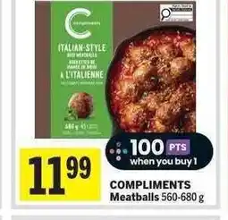 Co-op COMPLIMENTS Meatballs offer