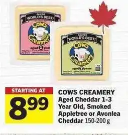 Co-op COWS CREAMERY Aged Cheddar 1-3 Year Old, Smoked Appletree or Avonlea Cheddar offer
