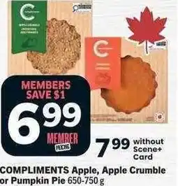 Co-op COMPLIMENTS Apple, Apple Crumble or Pumpkin Pie offer
