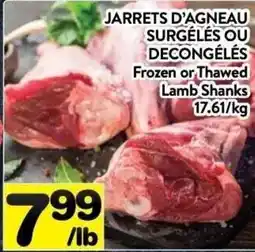 Supermarché PA Frozen or Thawed Lamb Shanks offer