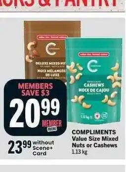 Co-op COMPLIMENTS Value Size Mixed Nuts or Cashews offer