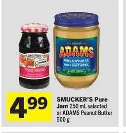 Co-op SMUCKER'S Pure Jam selected or ADAMS Peanut Butter offer