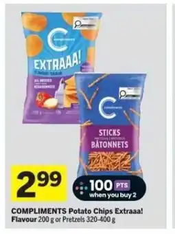 Co-op COMPLIMENTS Potato Chips Extraaa! Flavour or Pretzels offer