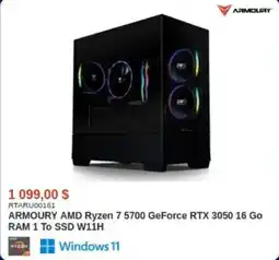Canada Computers ARMOURY AMD Ryzen 7 5700 GeForce RTX 3050.16 Go RAM 1 To SSD W11H offer