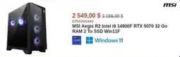 Canada Computers MSI Aegis R2 Intel 19 14900F RTX 5070.32 Go RAM 2 To SSD Win11F offer