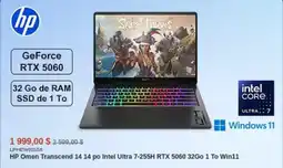 Canada Computers HP Omen Transcend 14.14 po Intel Ultra 7-255H RTX 5060 32Go 1 To Win11 offer