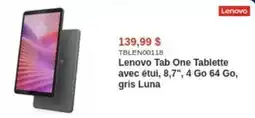 Canada Computers Lenovo Tab One Tablette avec étui, 8,7", 4 Go 64 Go, gris Luna offer