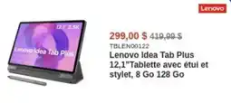 Canada Computers Lenovo Idea Tab Plus 12,1"Tablette avec étui et stylet, 8 Go 128 Go offer
