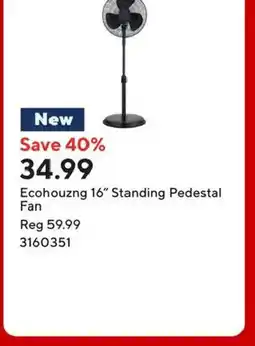 Staples Ecohouzng 16" Standing Pedestal Fan offer
