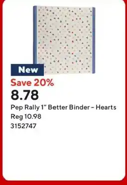 Staples Pep Rally 1" Better Binder - Hearts offer