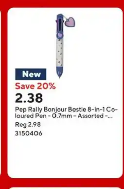 Staples Pep Rally Bonjour Bestie 8-in-1 Co- loured Pen -0.7mm - Assorted offer