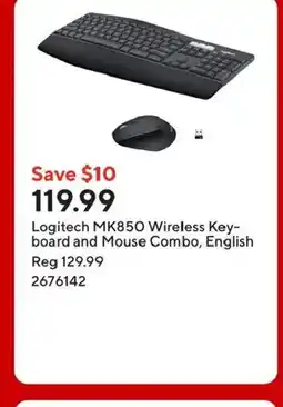 Staples Logitech MK850 Wireless Key- board and Mouse Combo, English offer