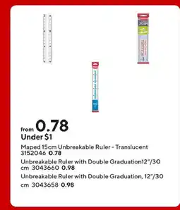 Staples Maped 15cm Unbreakable Ruler - Translucent offer