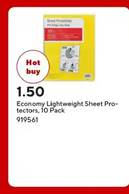 Staples Economy Lightweight Sheet Pro- tectors, 10 Pack offer