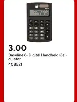 Staples Baseline 8-Digital Handheld Cal-culator offer