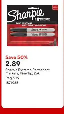 Staples Sharpie Extreme Permanent Markers, Fine Tip, 2pk offer