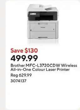 Staples Brother MFC-L3720CDW Wireless All-in-One Colour Laser Printer offer