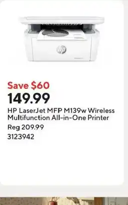 Staples HP LaserJet MFP M139w Wireless Multifunction All-in-One Printer offer