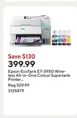 Staples Epson EcoTank ET-3950 Wire- less All-in-One Colour Supertank Printer offer