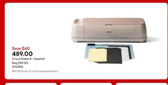 Staples Cricut Maker 4 - Seashell offer