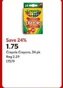 Staples Crayola Crayons, 24 pk offer