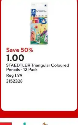 Staples STAEDTLER Triangular Coloured Pencils 12 Pack offer