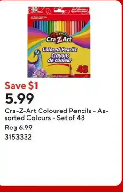 Staples Cra-Z-Art Coloured Pencils - As- sorted Colours - Set of 48 offer