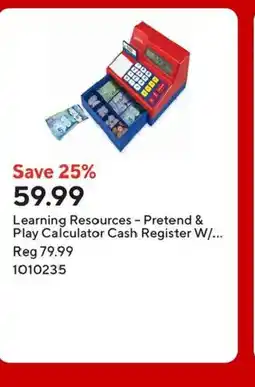 Staples Learning Resources - Pretend & Play Calculator Cash Register W/... Reg 79.99 offer
