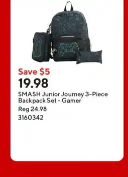 Staples SMASH Junior Journey 3-Piece Backpack Set Gamer offer