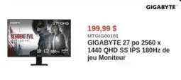 Canada Computers Gigabyte 27 po 2560 x 1440 QHD SS IPS 180Hz de jeu Moniteur offer
