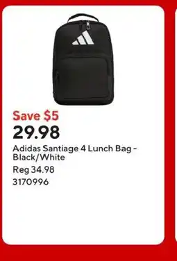 Staples Adidas Santiage 4 Lunch Bag - Black/White offer