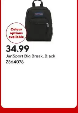 Staples JanSport Big Break, Black offer